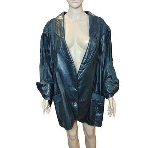 The Leather Ranch Women's Oversized Leather Jacket Black 2